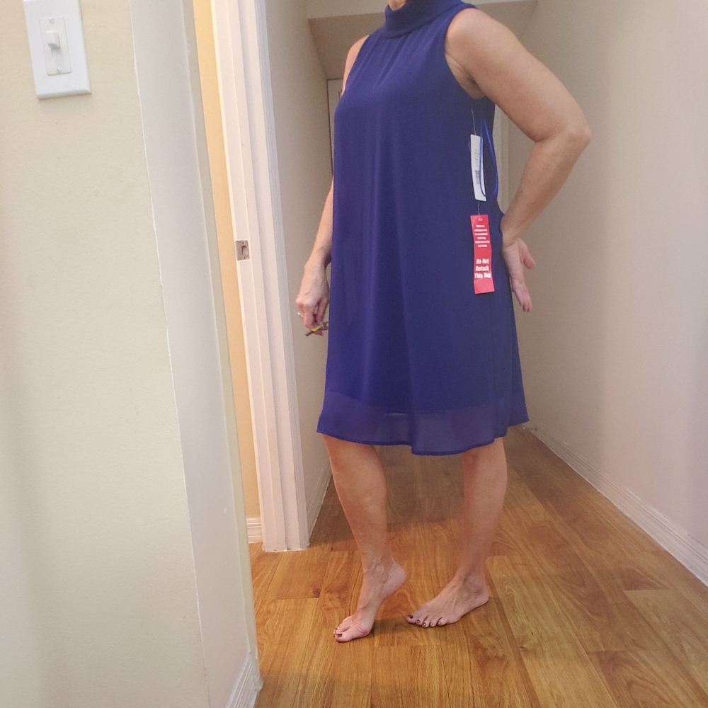 Royal Blue Chiffon Layered Dress